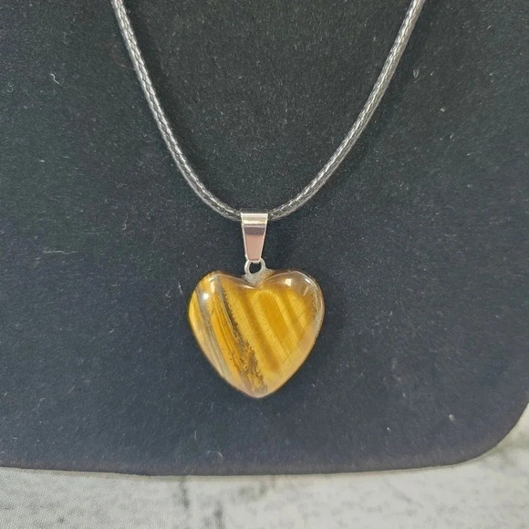 Tigers Eye Heart Earring and Necklace Set - Picture 6 of 8